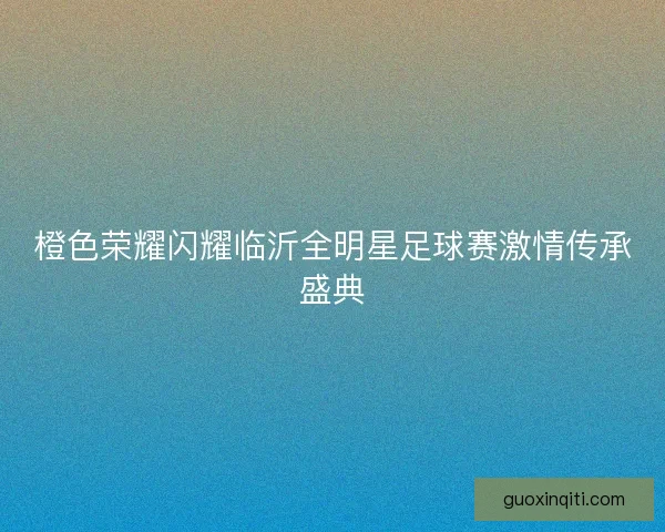 橙色荣耀闪耀临沂全明星足球赛激情传承盛典 橙色荣耀闪耀临沂全明星足球赛激情传承盛典