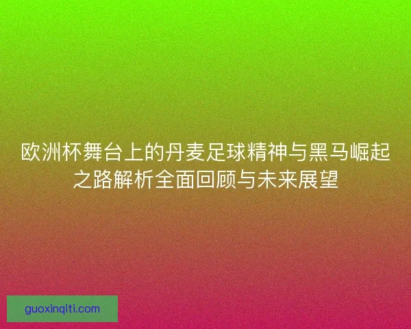 欧洲杯舞台上的丹麦足球精神与黑马崛起之路解析全面回顾与未来展望